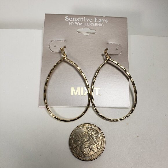 MIXIT Hypoallergenic Gold Tone Earrings - Dainty Hoop – Women's Fashion Jewelry - Picture 7 of 8